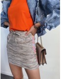 Short skirt with cappuccino stripe 0721 - Online store - Boutique